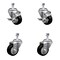Service Caster 3.5 Inch SS Black Polyurethane Swivel 1/2 Inch Threaded Stem Caster Brakes, 2PK SSTS20S3514-PPUB-BLK-TLB-121315-2-S2 - alternate 1
